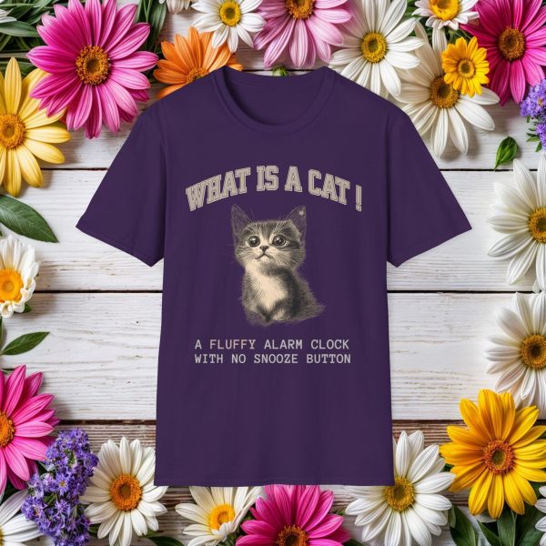 What is a Cat – Fluffy Alarm Clock with No Snooze Button Cat Graphic T-Shirt | BONYTA.Online - Image 12