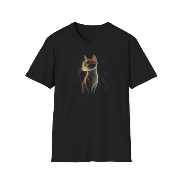 Elegant Glowing Cat T-Shirt - Cats & Beauty Collection