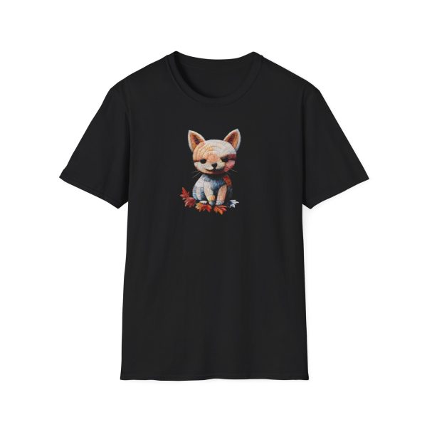 Adorable Embroidered-Style Cat T-Shirt - Cats & Beauty Collection