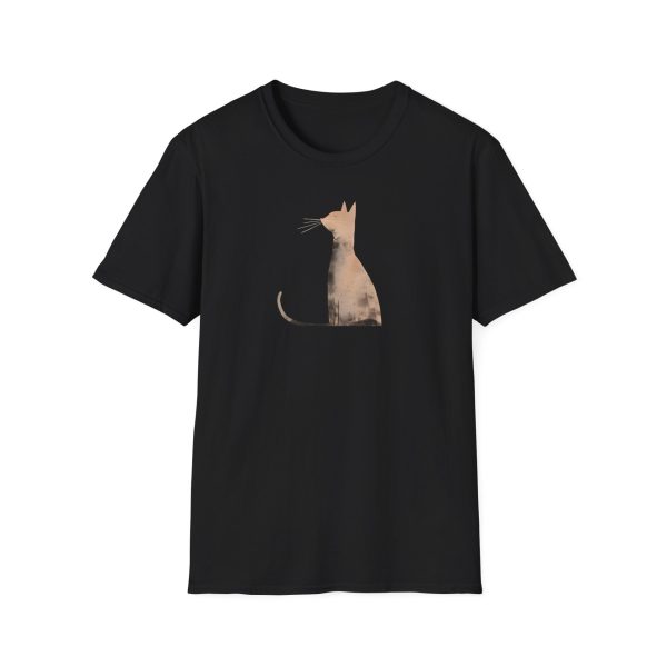 Elegant Shadow Cat Silhouette T-Shirt - Cats & Beauty Collection