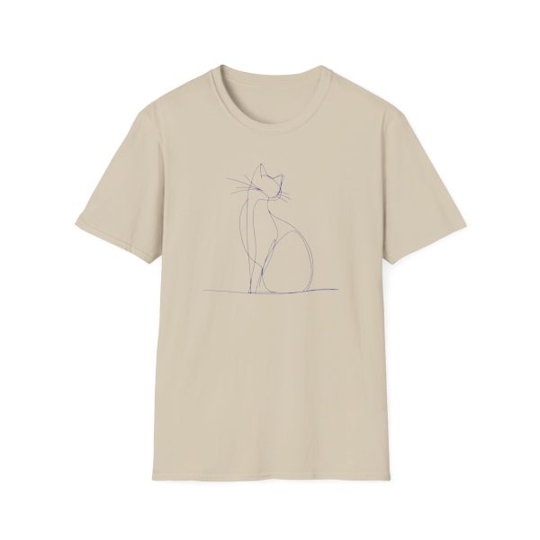 Elegant Minimalist Cat Line-Art T-Shirt - "Cat Minimalist" Collection | BONYTA.Online