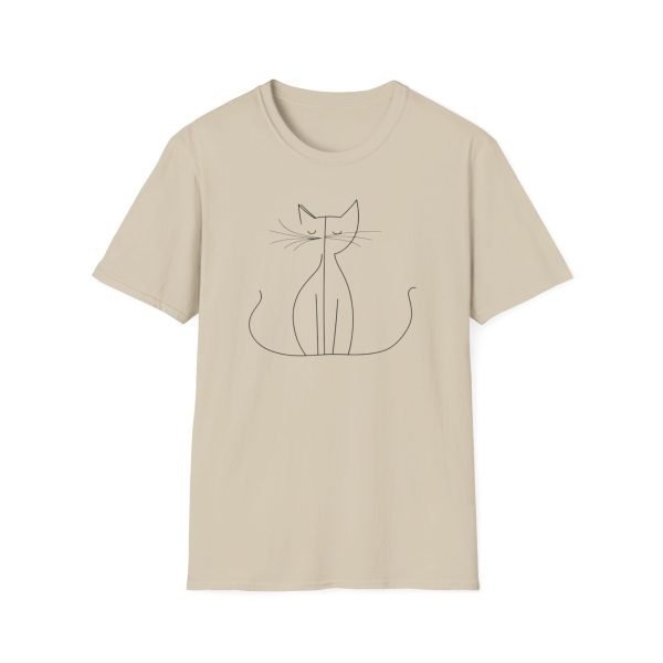 Serene Minimalist Cat Line Art T-Shirt - "Cat Minimalist" Collection | BONYTA.Online