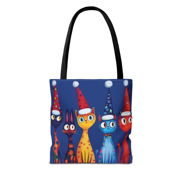 "Festive Cat Crew" Christmas Tote Bag - Blue - Image 2