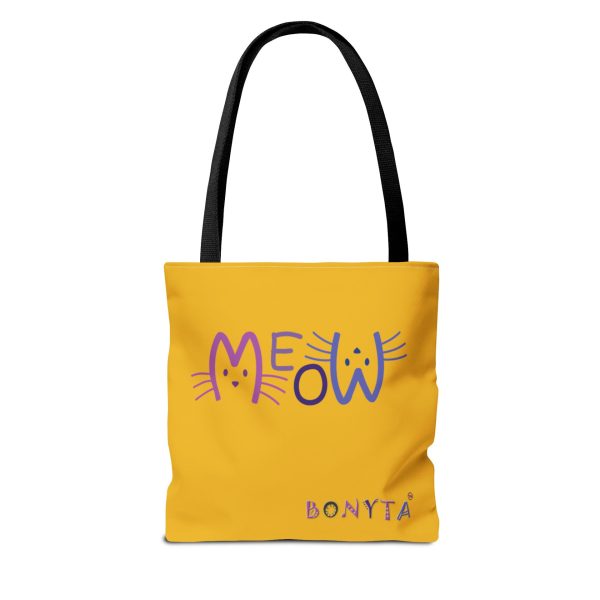 "MEOW Whisker Art" Tote Bag - Yellow Edition - Image 2