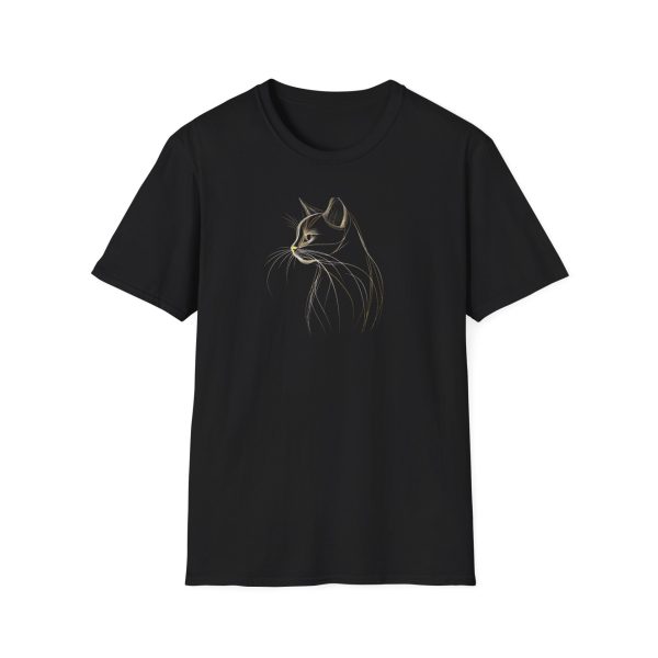 Elegant Cat Profile Art T-Shirt - Cats & Beauty Collection