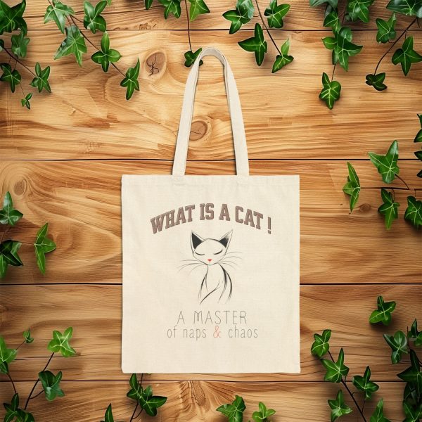 What Is a Cat? A Master of Naps & Chaos Tote Bag – Fun Cat Lover Gift