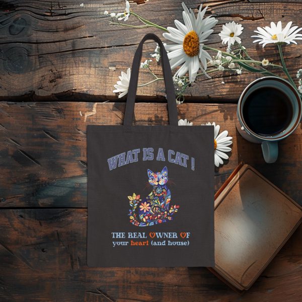 What Is a Cat? The Real Owner of Your Heart and House Tote Bag – Fun Cat Lover Gift - Image 4