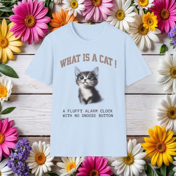 What is a Cat – Fluffy Alarm Clock with No Snooze Button Cat Graphic T-Shirt | BONYTA.Online - Image 5