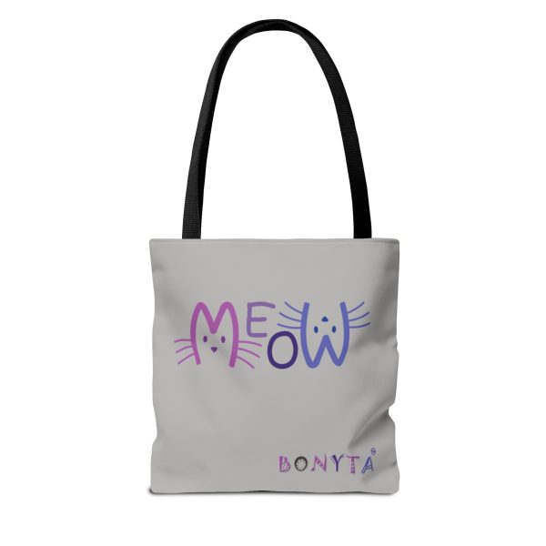 "MEOW Whisker Art" Tote Bag - Gray Edition - Image 2