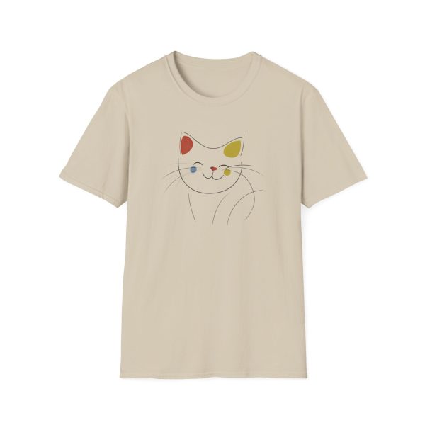 Playful Minimalist Cat Face T-Shirt - "Cat Minimalist" Collection | BONYTA.Online