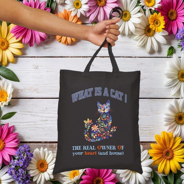 What Is a Cat? The Real Owner of Your Heart and House Tote Bag – Fun Cat Lover Gift - Image 5