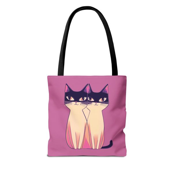 Elegant Duo Cats PinkTote Bag - Image 2