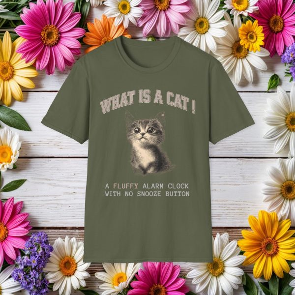 What is a Cat – Fluffy Alarm Clock with No Snooze Button Cat Graphic T-Shirt | BONYTA.Online - Image 11