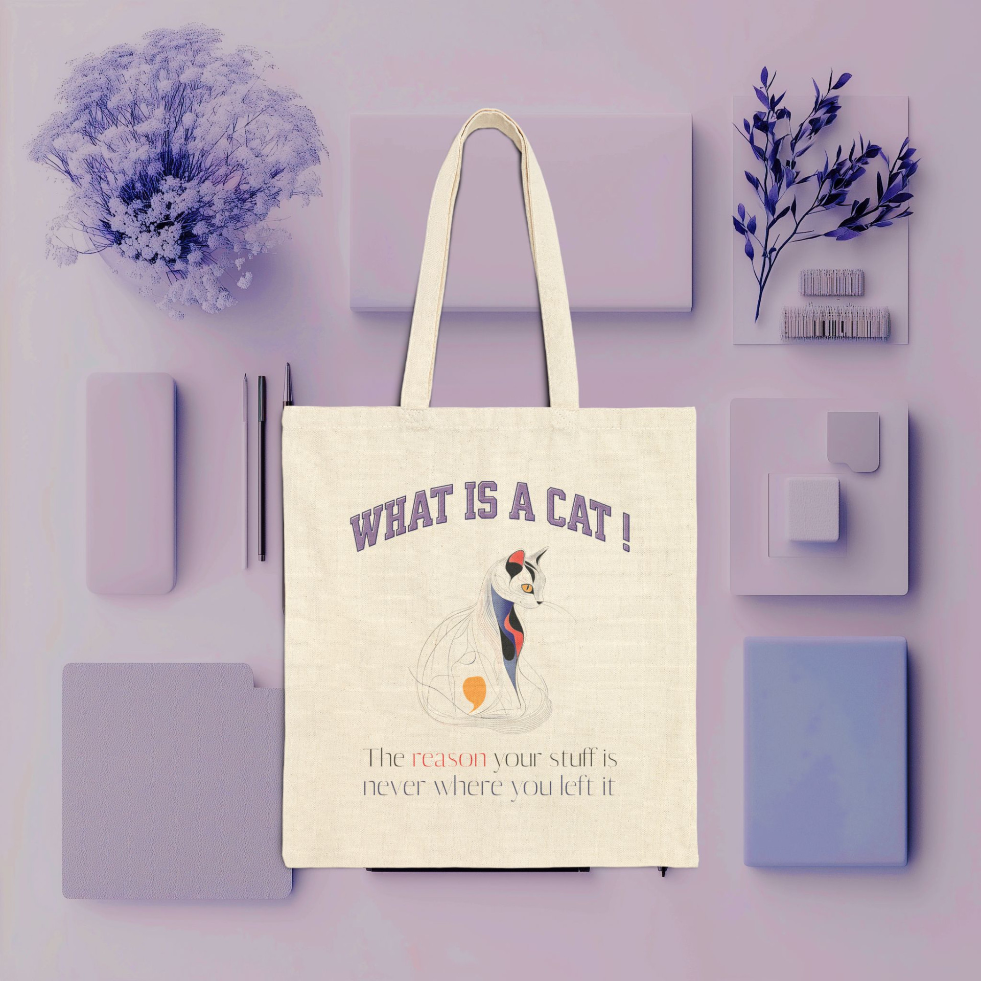 What Is a Cat? The Reason Your Stuff Is Never Where You Left It Tote Bag – Funny Cat Lover Gift - Image 4