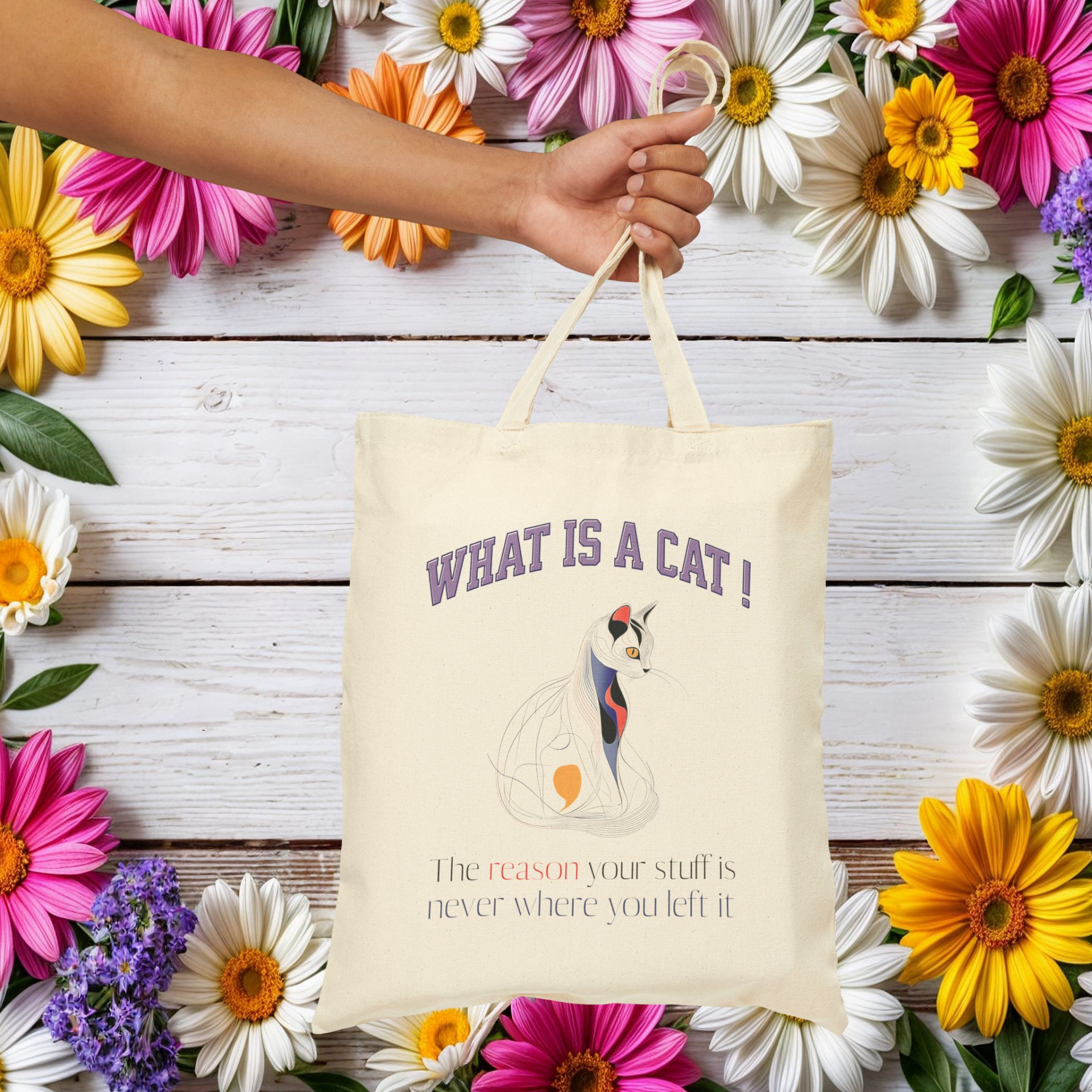 What Is a Cat? The Reason Your Stuff Is Never Where You Left It Tote Bag – Funny Cat Lover Gift - Image 5