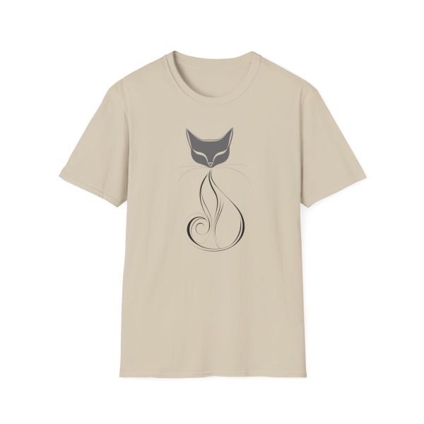 Modern Abstract Cat Face Line Art T-Shirt - "Cat Minimalist" Collection | BONYTA.Online