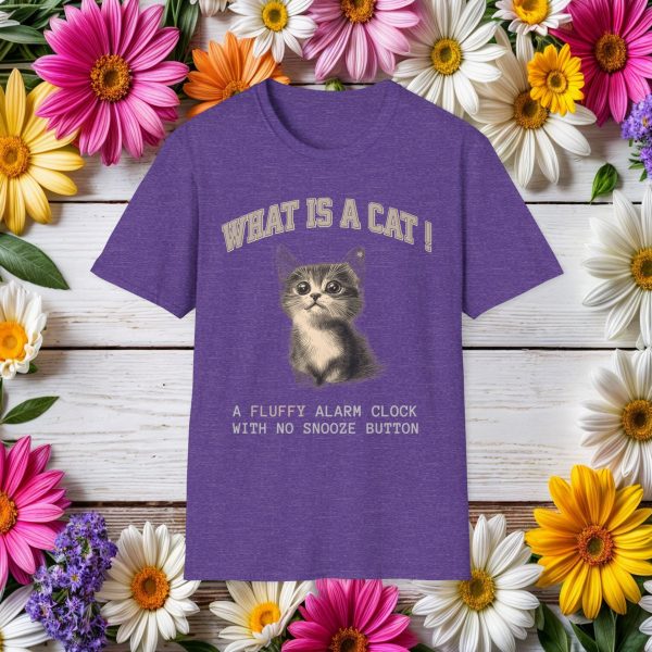 What is a Cat – Fluffy Alarm Clock with No Snooze Button Cat Graphic T-Shirt | BONYTA.Online - Image 2