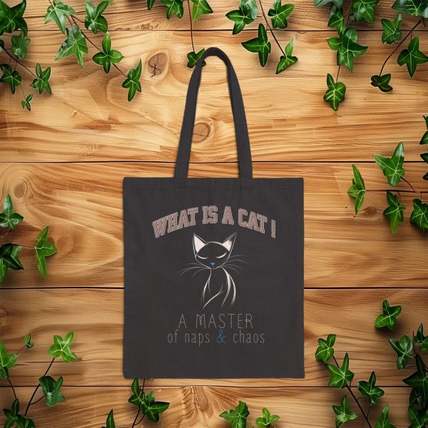 What Is a Cat? A Master of Naps & Chaos Tote Bag – Fun Cat Lover Gift - Image 2