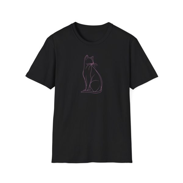 Graceful Cat Outline T-Shirt - Cats & Beauty Collection