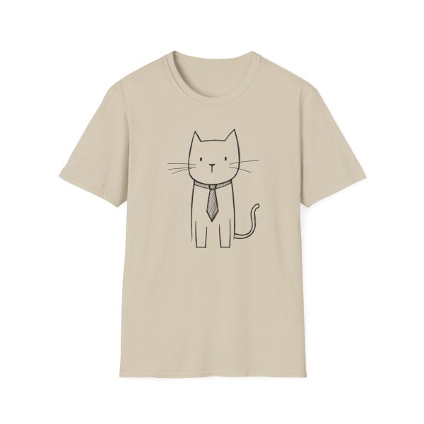 Minimalist Cat in Tie T-Shirt - "Cat Minimalist" Collection | BONYTA.Online