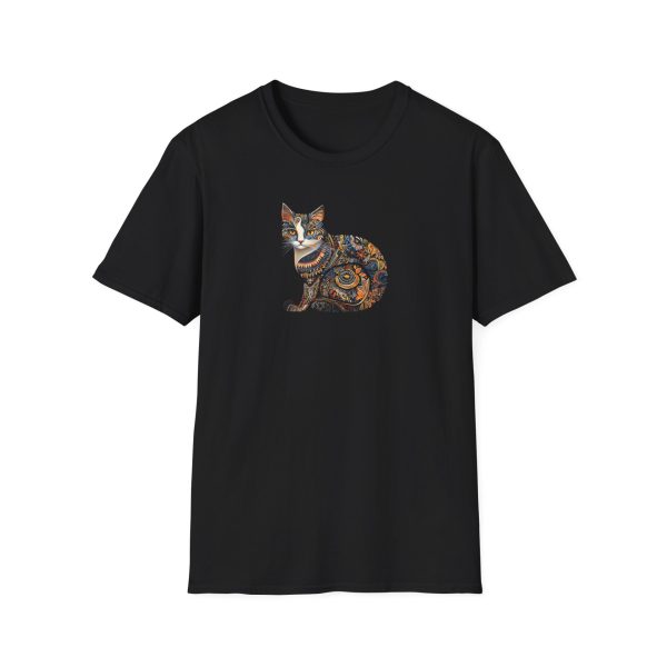 Elegant Intricate Cat Design T-Shirt - Cats & Beauty Collection