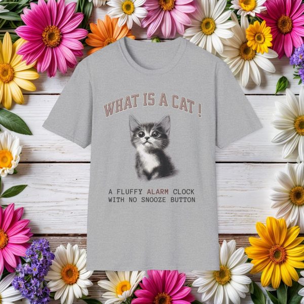 What is a Cat – Fluffy Alarm Clock with No Snooze Button Cat Graphic T-Shirt | BONYTA.Online - Image 7