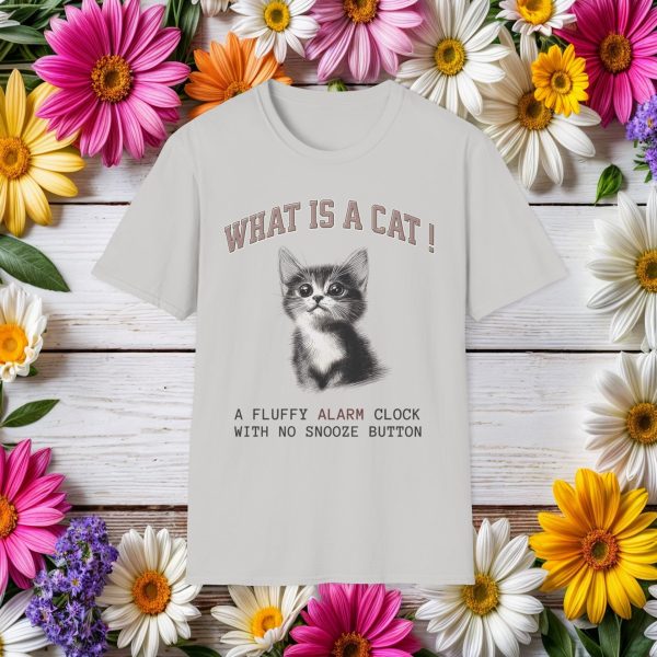 What is a Cat – Fluffy Alarm Clock with No Snooze Button Cat Graphic T-Shirt | BONYTA.Online - Image 14