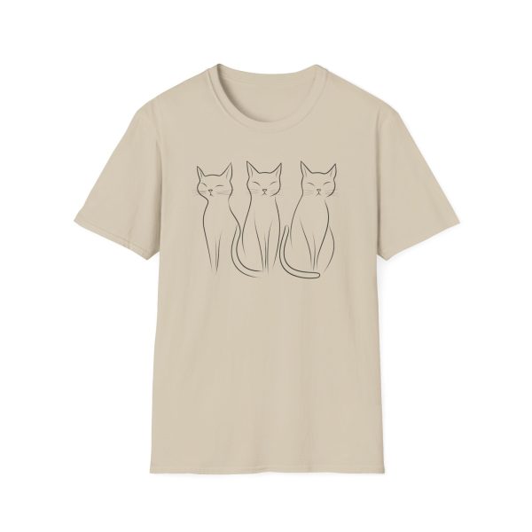 Triple Cat Minimalist Line Art T-Shirt - "Cat Minimalist" Collection | BONYTA.Online