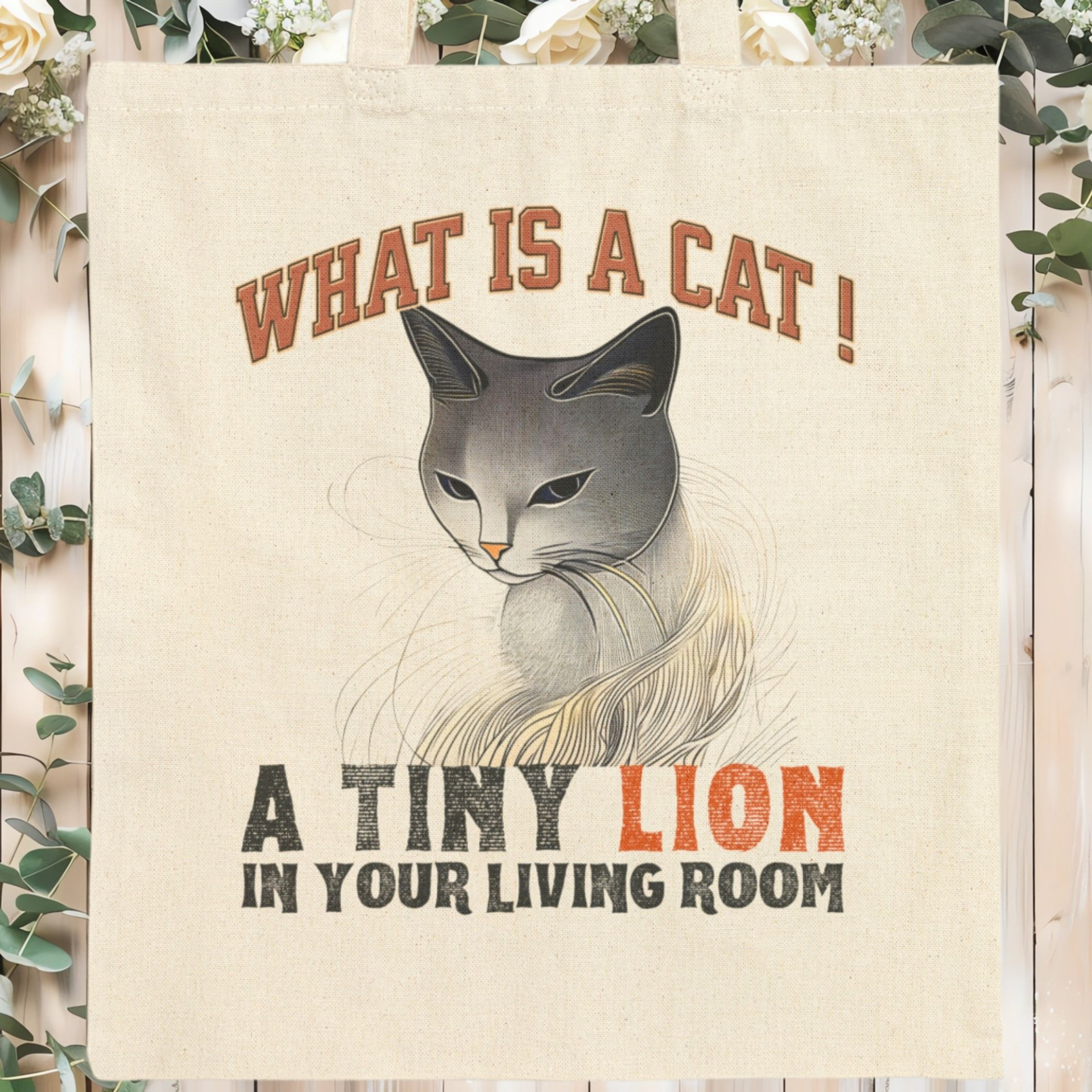 What Is a Cat? A Tiny Lion in Your Living Room Tote Bag – Fun Cat Lover Gift - Image 9