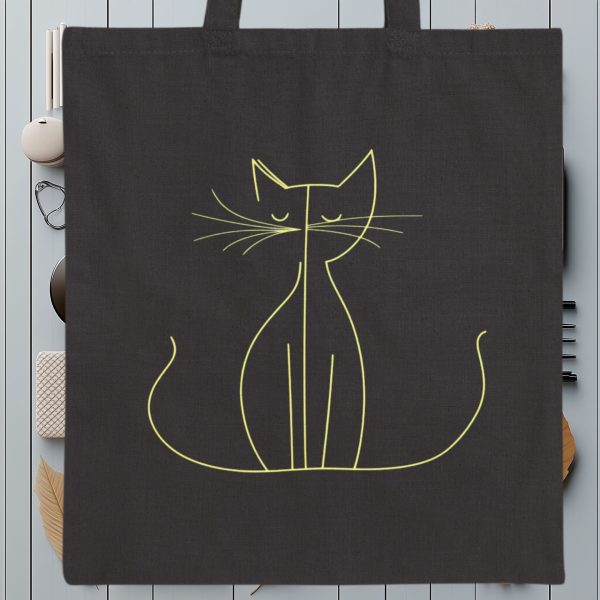 Cats Minimalism Tote Bag - Tranquil Cat Outline Design - Image 8