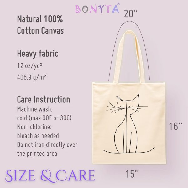 Cats Minimalism Tote Bag - Tranquil Cat Outline Design - Image 7