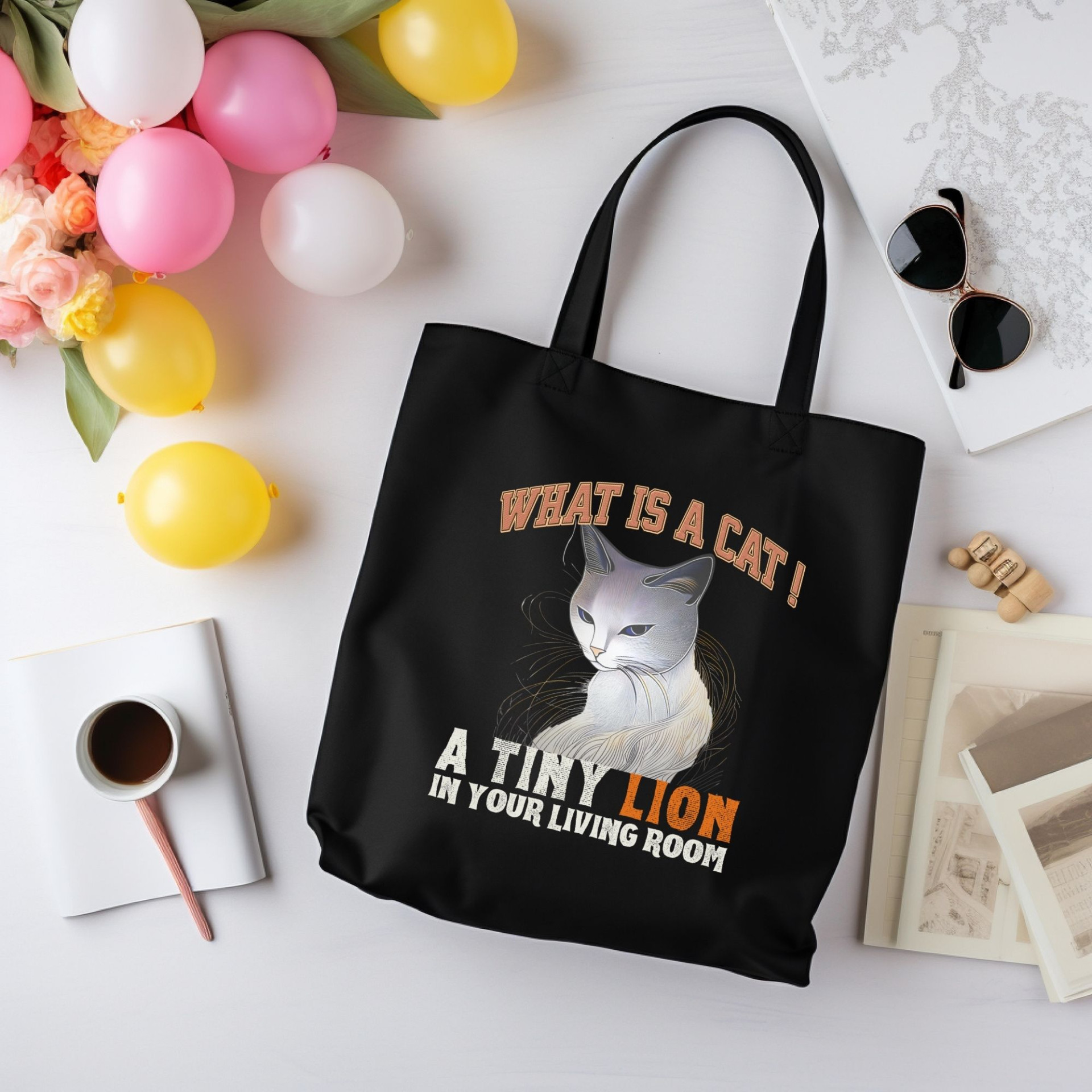 What Is a Cat? A Tiny Lion in Your Living Room Tote Bag – Fun Cat Lover Gift - Image 5