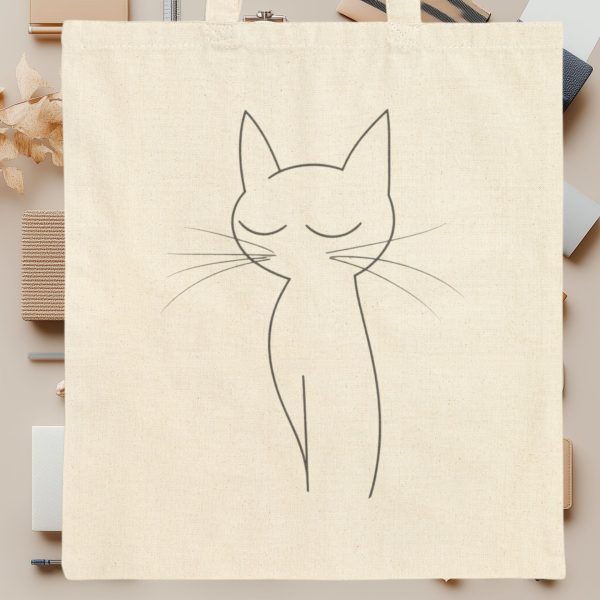 Cats Minimalism Tote Bag - Serene Cat Silhouette Design - Image 9