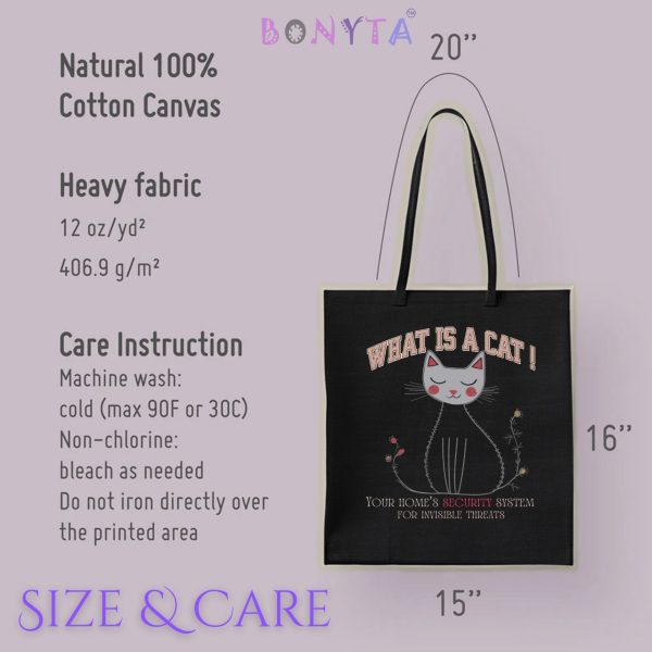 What Is a Cat? Your Home’s Security System for Invisible Threats Tote Bag – Fun Cat Lover Gift - Image 7