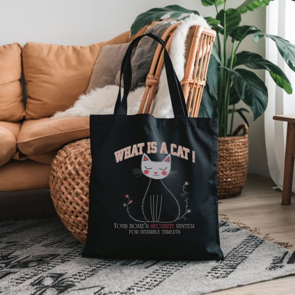 What Is a Cat? Your Home’s Security System for Invisible Threats Tote Bag – Fun Cat Lover Gift - Image 4