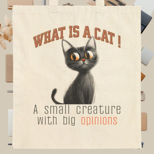 What Is a Cat? A Small Creature with Big Opinions Tote Bag – Perfect for Cat Lovers - Image 9