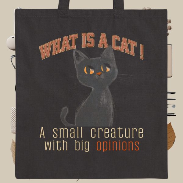 What Is a Cat? A Small Creature with Big Opinions Tote Bag – Perfect for Cat Lovers - Image 8