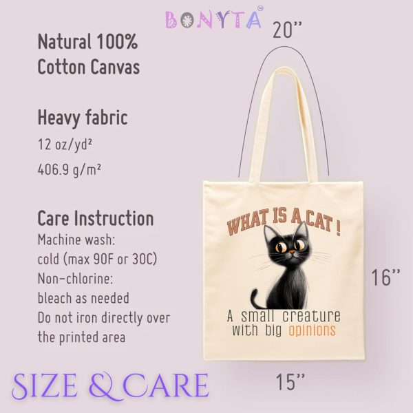 What Is a Cat? A Small Creature with Big Opinions Tote Bag – Perfect for Cat Lovers - Image 7