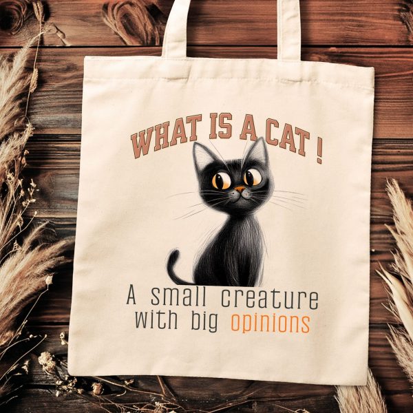 What Is a Cat? A Small Creature with Big Opinions Tote Bag – Perfect for Cat Lovers - Image 2