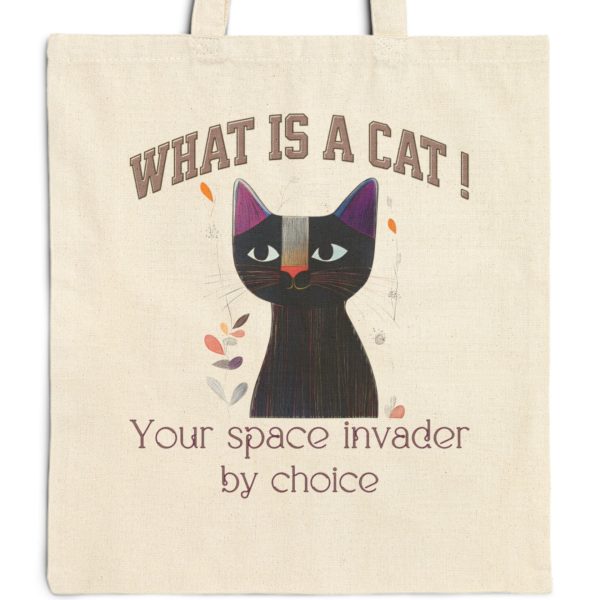 What Is a Cat? Your Space Invader by Choice Tote Bag – Funny Cat Lover Gift - Image 9