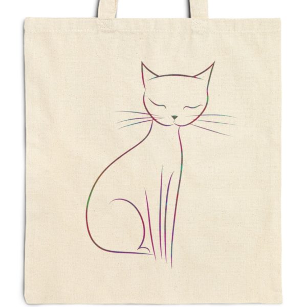 Cats Minimalism Tote Bag - Delicate Line Cat Design - Image 9