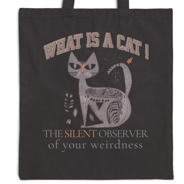 What Is a Cat? The Silent Observer of Your Weirdness Tote Bag – Fun Gift for Cat Lovers - Image 9