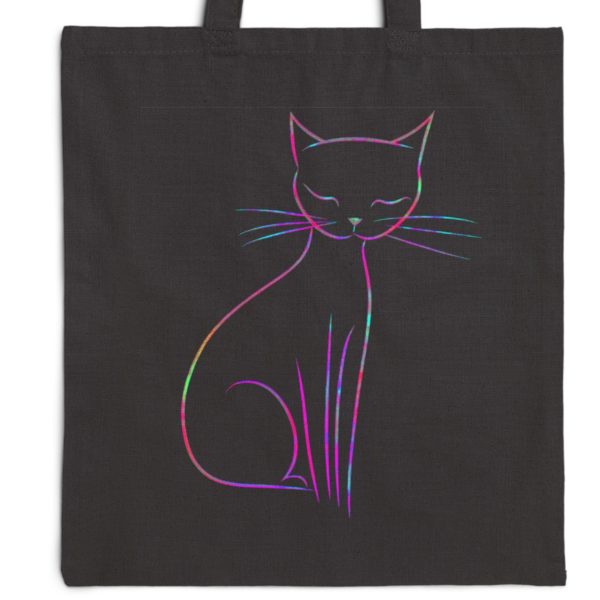 Cats Minimalism Tote Bag - Delicate Line Cat Design - Image 8