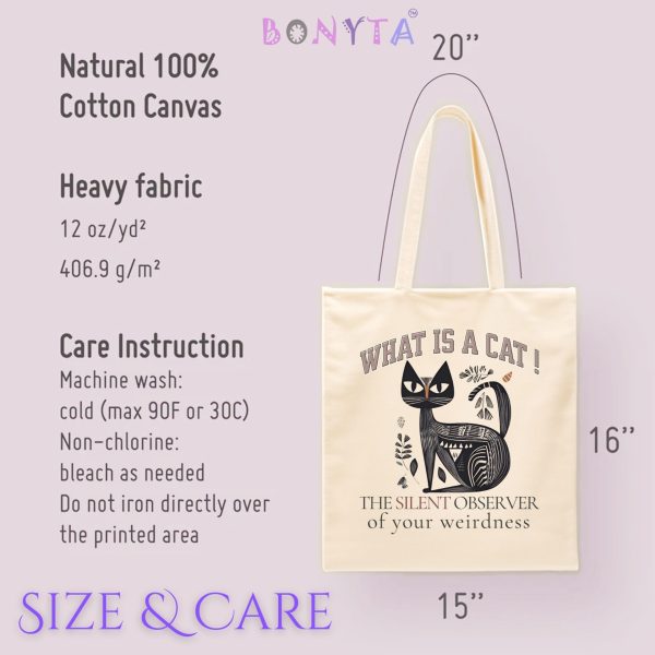 What Is a Cat? The Silent Observer of Your Weirdness Tote Bag – Fun Gift for Cat Lovers - Image 8