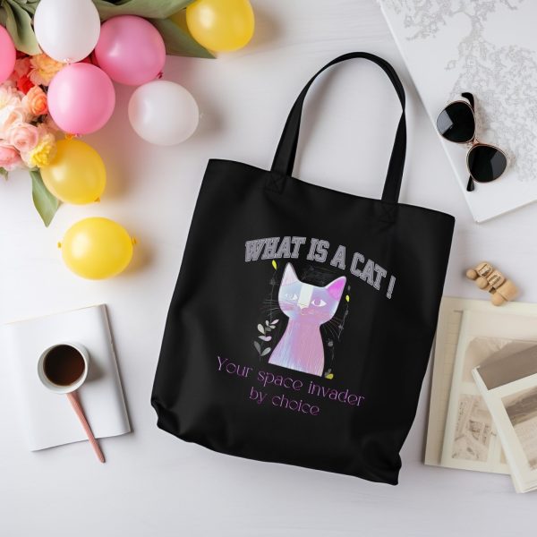 What Is a Cat? Your Space Invader by Choice Tote Bag – Funny Cat Lover Gift - Image 5