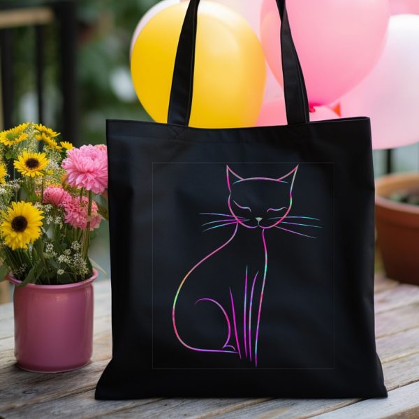 Cats Minimalism Tote Bag - Delicate Line Cat Design