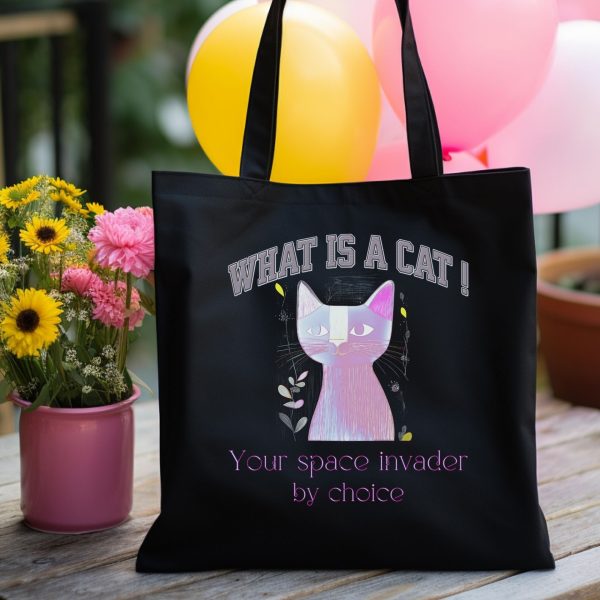 What Is a Cat? Your Space Invader by Choice Tote Bag – Funny Cat Lover Gift