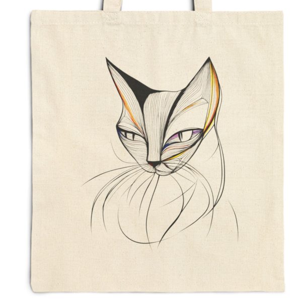 Cats Minimalism Tote Bag - Artistic Cat Face Line Drawing - Image 9