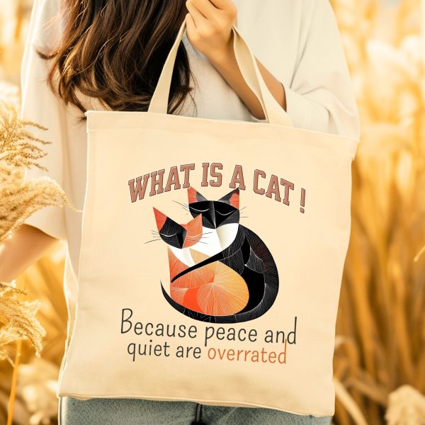 What Is a Cat? The Queen of Everything Except the Vacuum Tote Bag – Funny Cat Lover Gift - Image 5