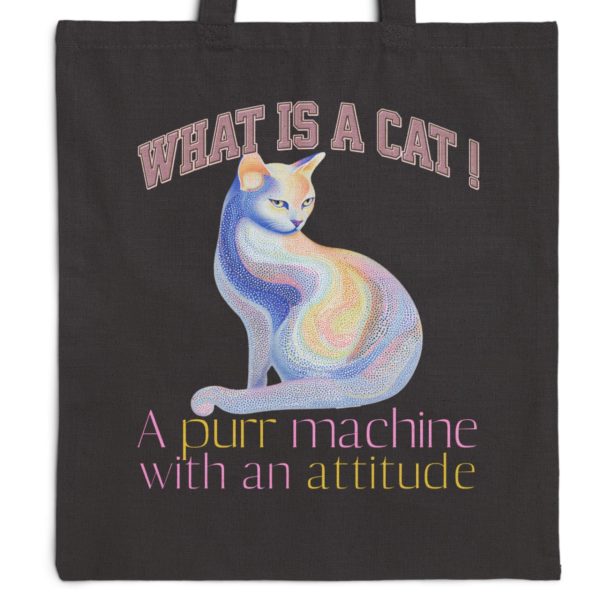 What Is a Cat? A Purr Machine with an Attitude Tote Bag – Fun Cat Lover Gift - Image 9